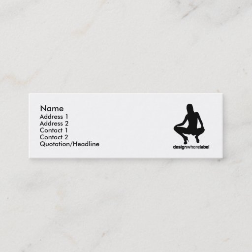 Customizable Rock=Life 'Designwhore Label' Punstar Profile Card Business Cards