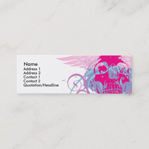 Customizable Rock=Life 'Mini Trendskull' Profile Card Business Card Template
