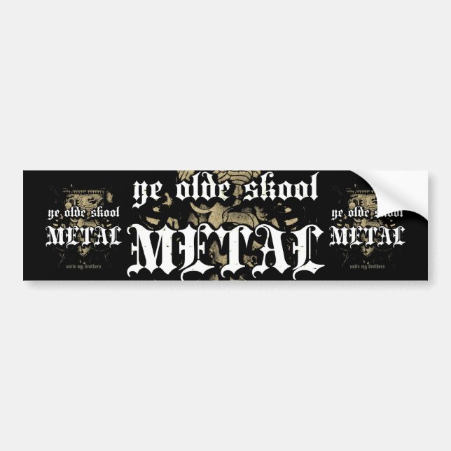 Rock=Life 'Ye Olde Skool Metal' Bumper Sticker (Front)