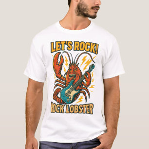 Rock Lobster Guitar Cartoon Design T-Shirt
