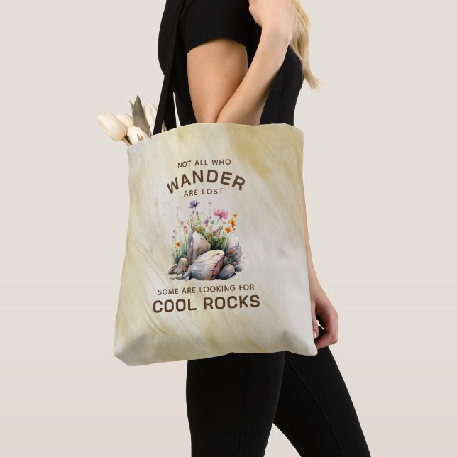 Rock Lover Saying Tote Bag (Close Up)