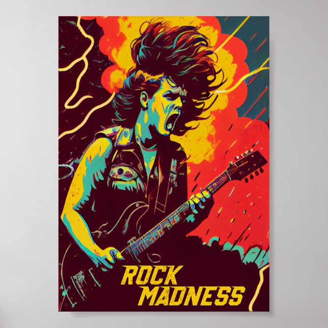 Rock Madness Music Prints: Bold and Vibrant Poster (Front)