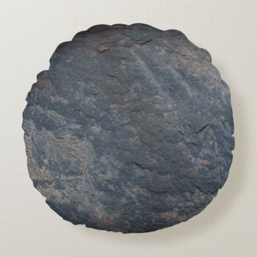 Rock Man_Cave Gray Round Pillow