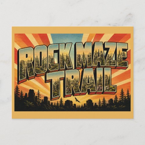Rock Maze Trail MD Vintage Travel Art Postcard