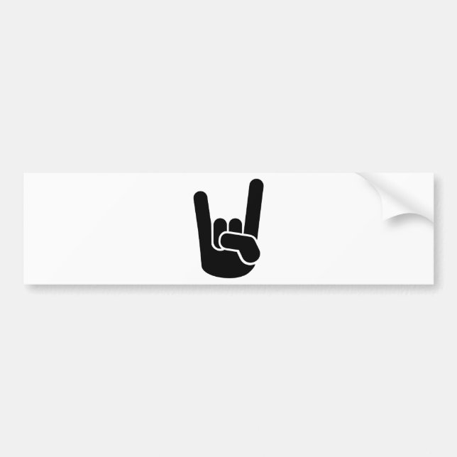 Rock Metal Hand Bumper Sticker (Front)