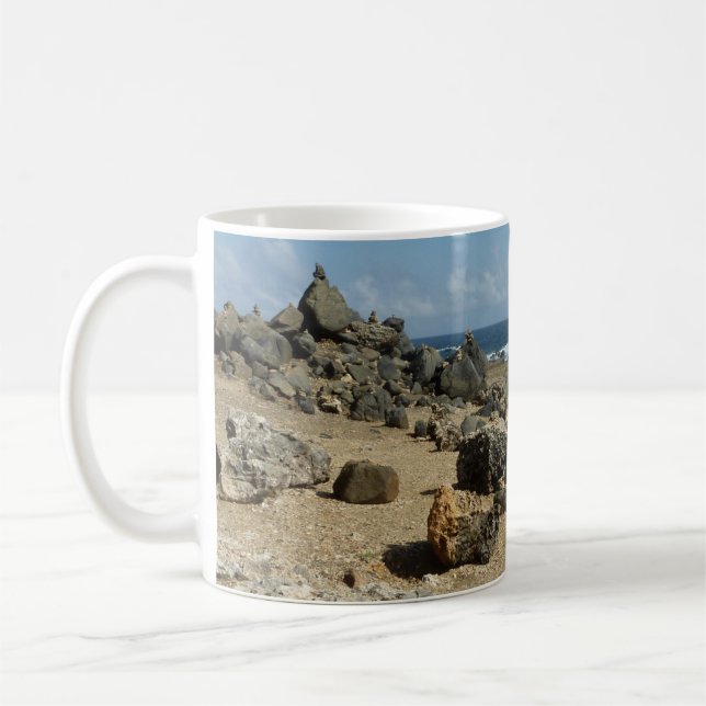 Rock Monuments on Aruban Coast Coffee Mug (Left)