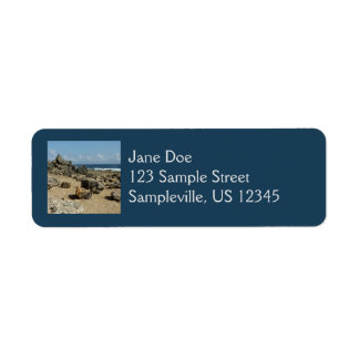 Rock Monuments on Aruban Coast Label