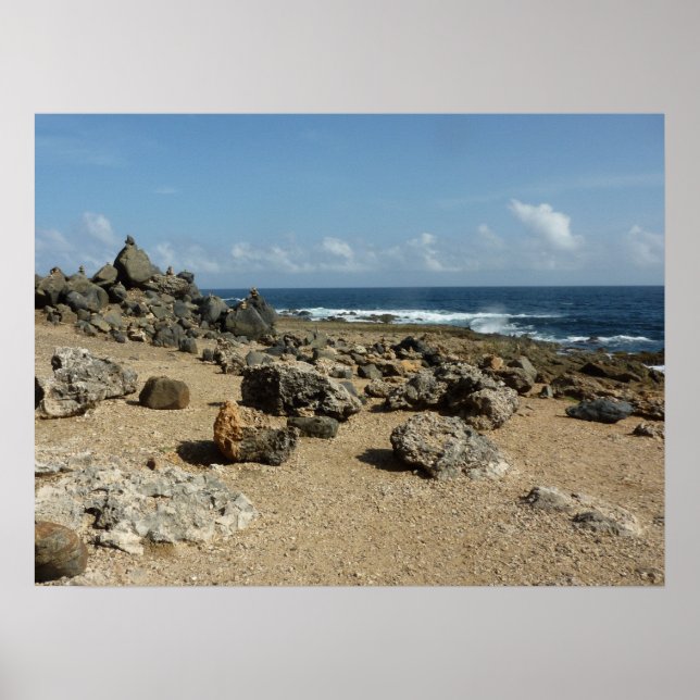 Rock Monuments on Aruban Coast Poster (Front)