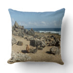 Rock Monuments on Aruban Coast Throw Pillow