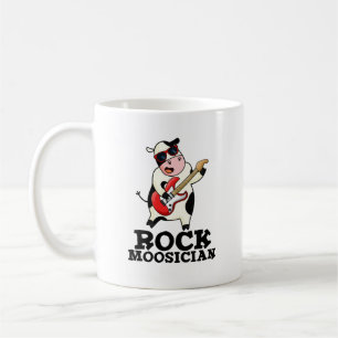 Rock Moosician Funny Cow Musician Pun Coffee Mug