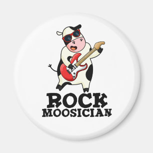 Rock Moosician Funny Cow Musician Pun Magnet
