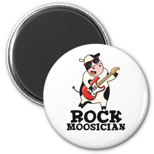 Rock Moosician Funny Cow Musician Pun  Magnet