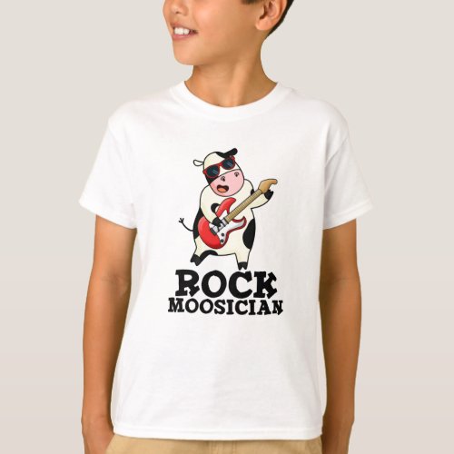 Rock Moosician Funny Cow Musician Pun  T_Shirt