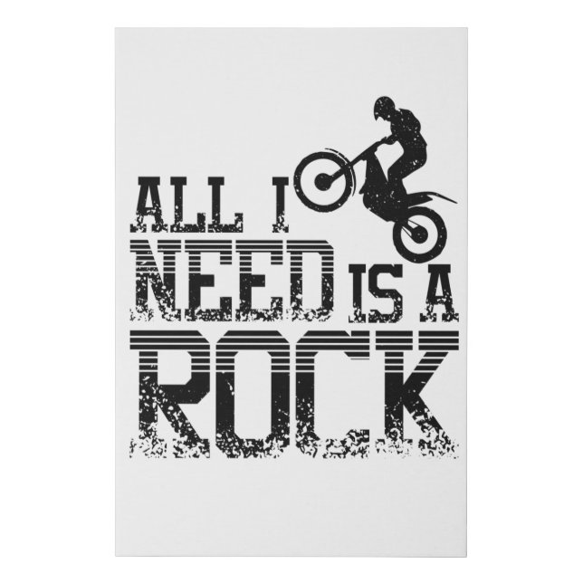 Rock Moto Trial Bike Faux Canvas Print (Front)