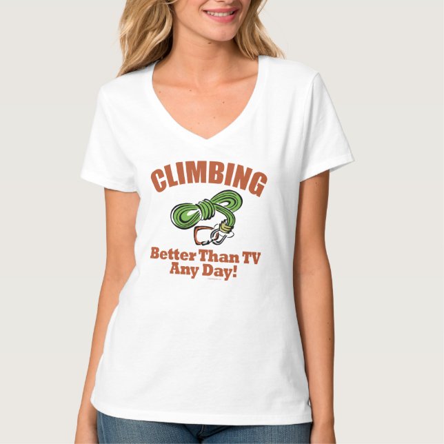 Rock, Mountain Climbing T-Shirt (Front)