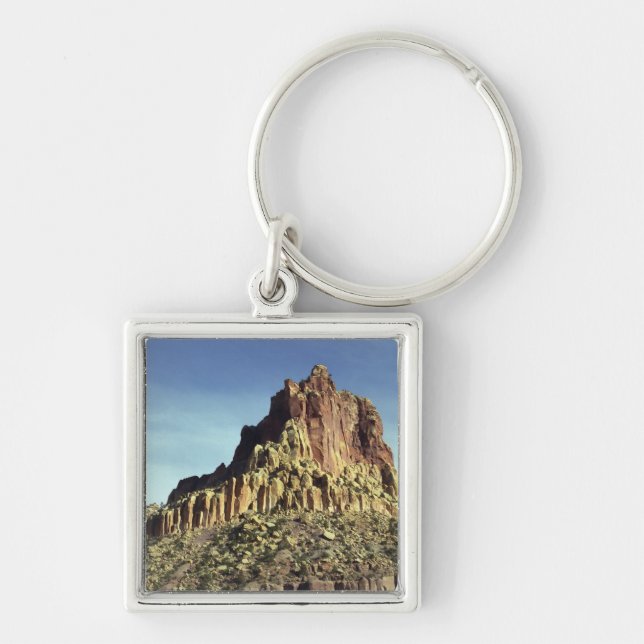 Rock Mountain Summit Desert Landscape Photo Keychain (Front)