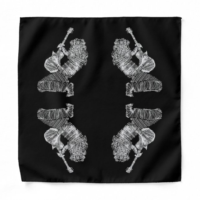Rock Music Black Bandana Guitar Player Your Color (Front)