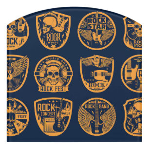 Rock music door sign