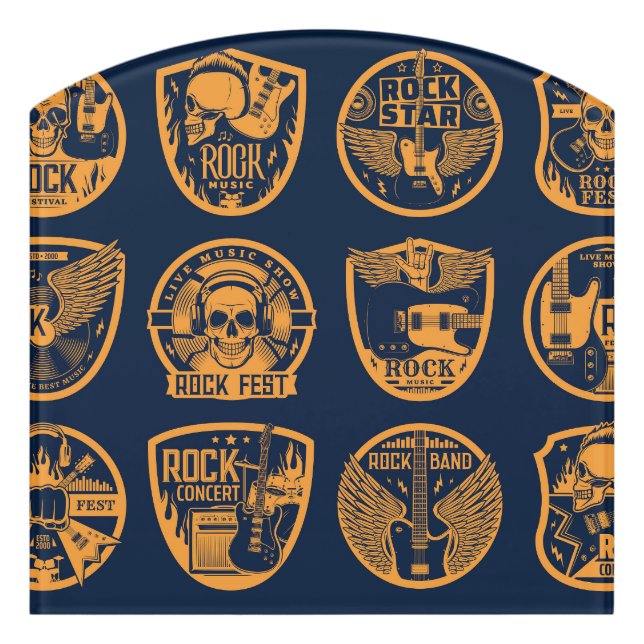 Rock music door sign (Contour Front)