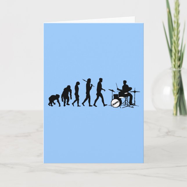 Rock Music Drummer and Jazz Dubstep Drums Card (Front)