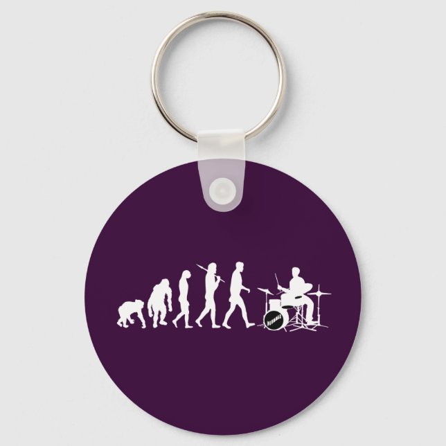 Rock Music Drummer and Jazz Dubstep Drums Keychain (Front)