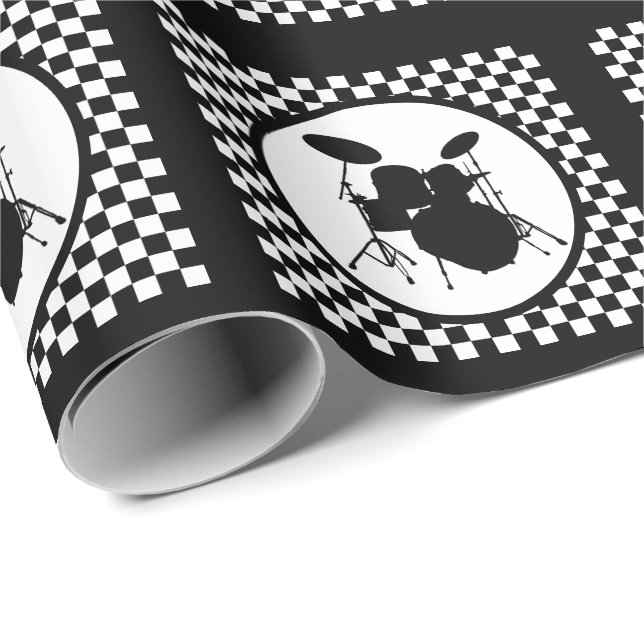 Rock Music Drummer Musician Punk Music Drum Gift Wrapping Paper (Roll Corner)