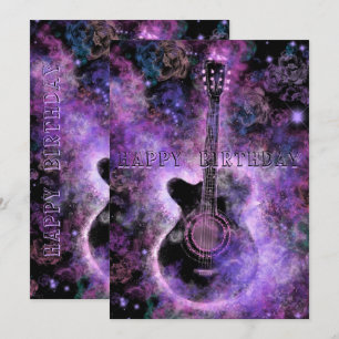 Rock Music Guitar Birthday Card