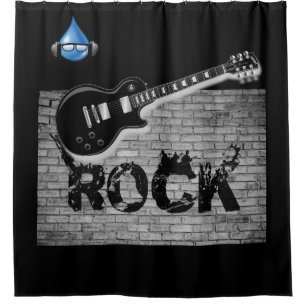 Rock Music guitar black showercurtain Shower Curtain
