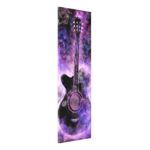 Rock Music Guitar Canvas Print Purple - Painting
