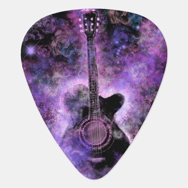 Rock Music Guitar Pick Purple (Front)