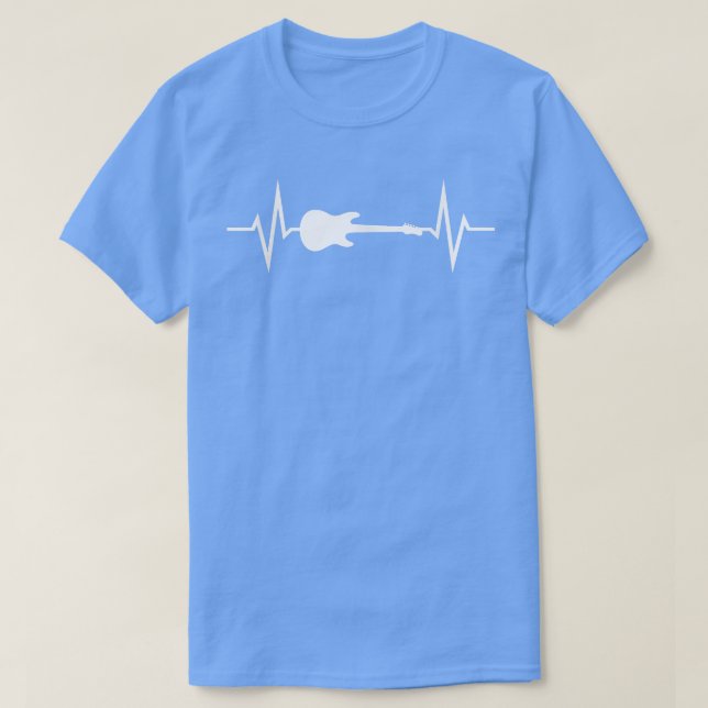 Rock Music Lover Electric Guitar Heartbeat 2766 T-Shirt (Design Front)
