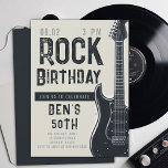 Rock Music Musician Guitar Adult Black Birthday Invitation<br><div class="desc">Looking for adult birthday ideas for men or women? Celebrate a milestone birthday with a rock and roll party,  starting with this fun music festival poster style invitation that features a black electric guitar over an off white background.</div>