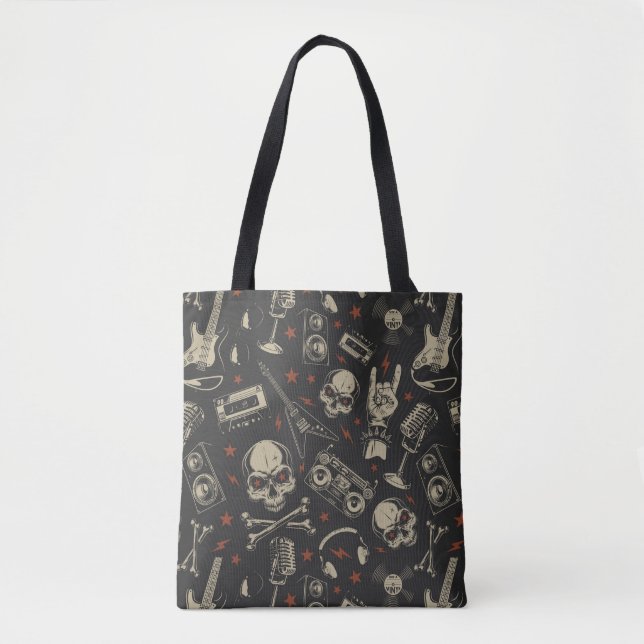 Rock Music Pattern Tote Bag (Front)