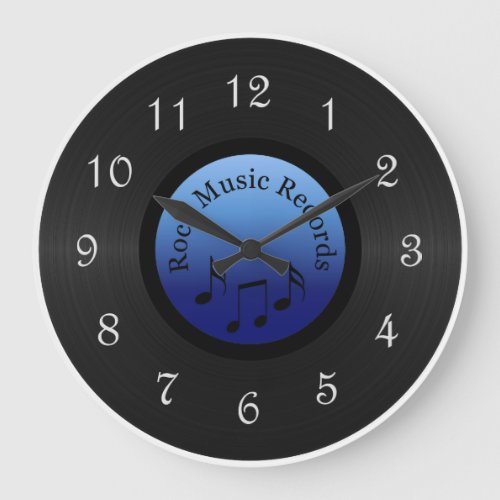 Rock Music Record Round Wall Clock
