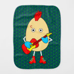 Rock Musician Egghead Baby Burp Cloth