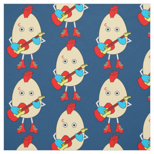 Rock Musician Egghead  Fabric