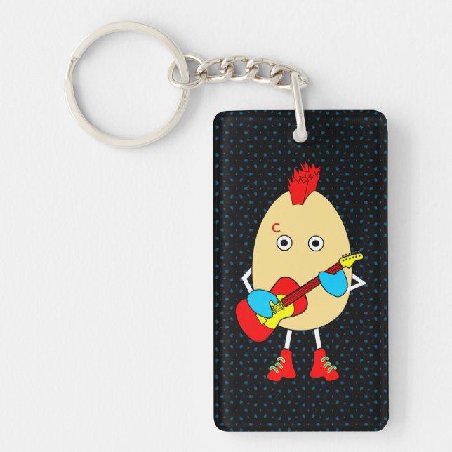 Rock Musician Egghead Keychain (Front)