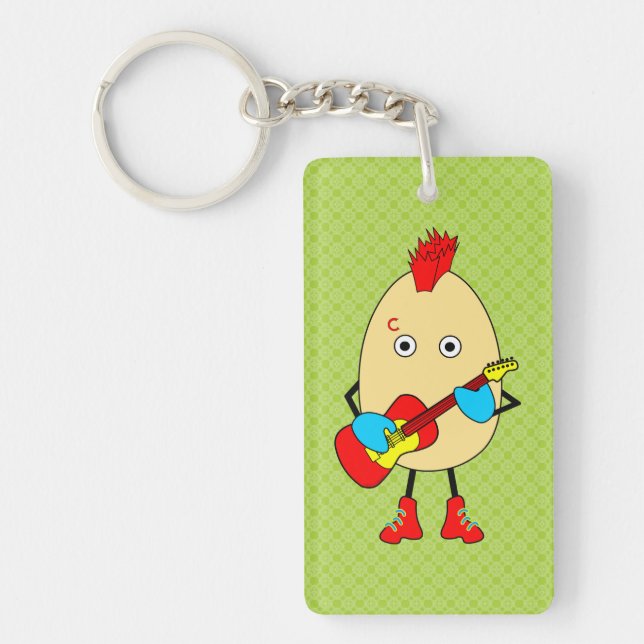 Rock Musician Egghead Keychain (Front)
