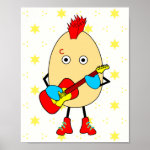 Rock Musician Egghead Poster