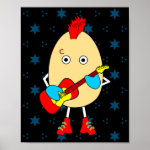 Rock Musician Egghead Poster