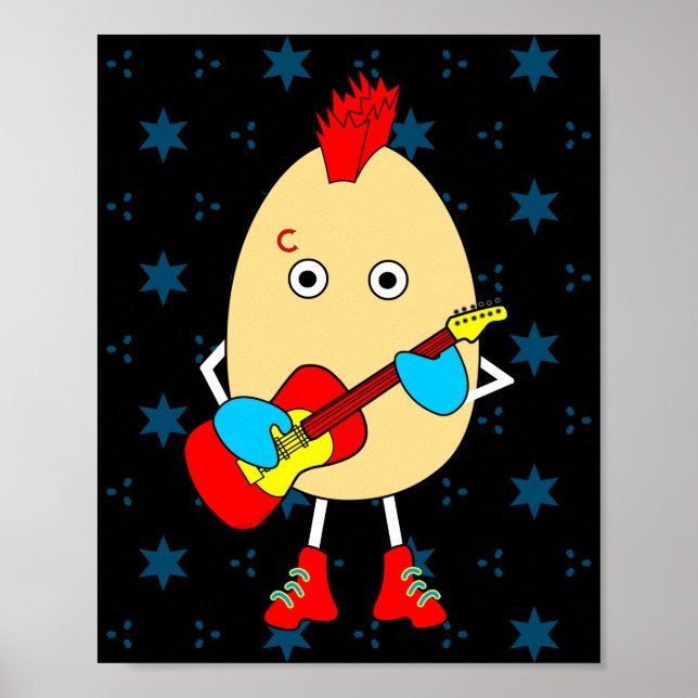 Rock Musician Egghead Poster (Front)