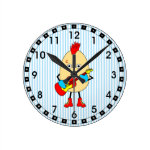 Rock Musician Egghead Round Clock