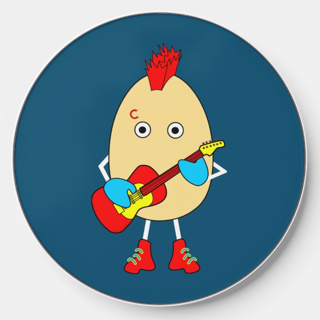 Rock Musician Egghead Wireless Charger (Front)