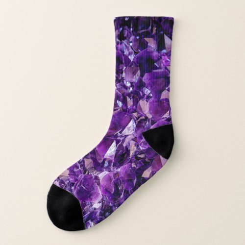 Rock My Socks Purple Amethyst Crystal Geode Socks