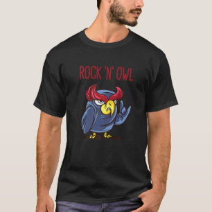 Rock N Owl Devil Horns Rock And Roll Heavy Met T-Shirt