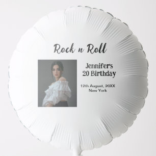 Rock n roll 20th birthday girl photo elegant moder balloon