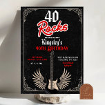 Rock n Roll 40th Rockstar Adult Birthday Party Invitation<br><div class="desc">Let's Rock 40th Rockstar Birthday Party,  Born To Rock Adult Birthday Party,  Rock and Roll 40 50 60 Birthday,  Vintage 40 Rocks Birthday,  Guitar Rocks 40th Birthday Invitation,  Drum Rockstar Birthday Invitation,  Rock N Roll 40th Birthday Party,  Rock and Roll Milestone Birthday Party.</div>