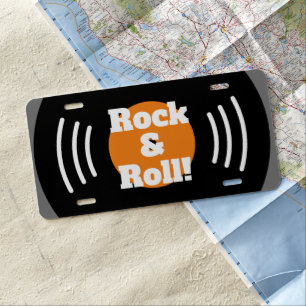 Rock n Roll 60s vinyl record car License Plate