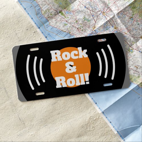 Rock n Roll 60s vinyl record car License Plate