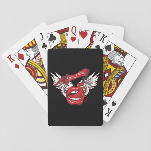 Rock n Roll Angel Lips Playing Cards